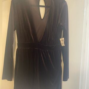 Charlotte Russe Deep Brown  Velvet Romper